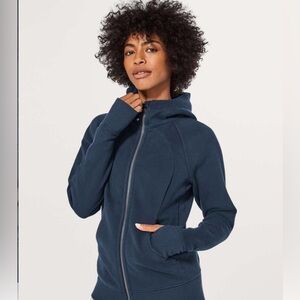 Lululemon Scuba Hoodie Size 6 Mach Blue Light Cotton Fleece Zip Up Winter Cozy